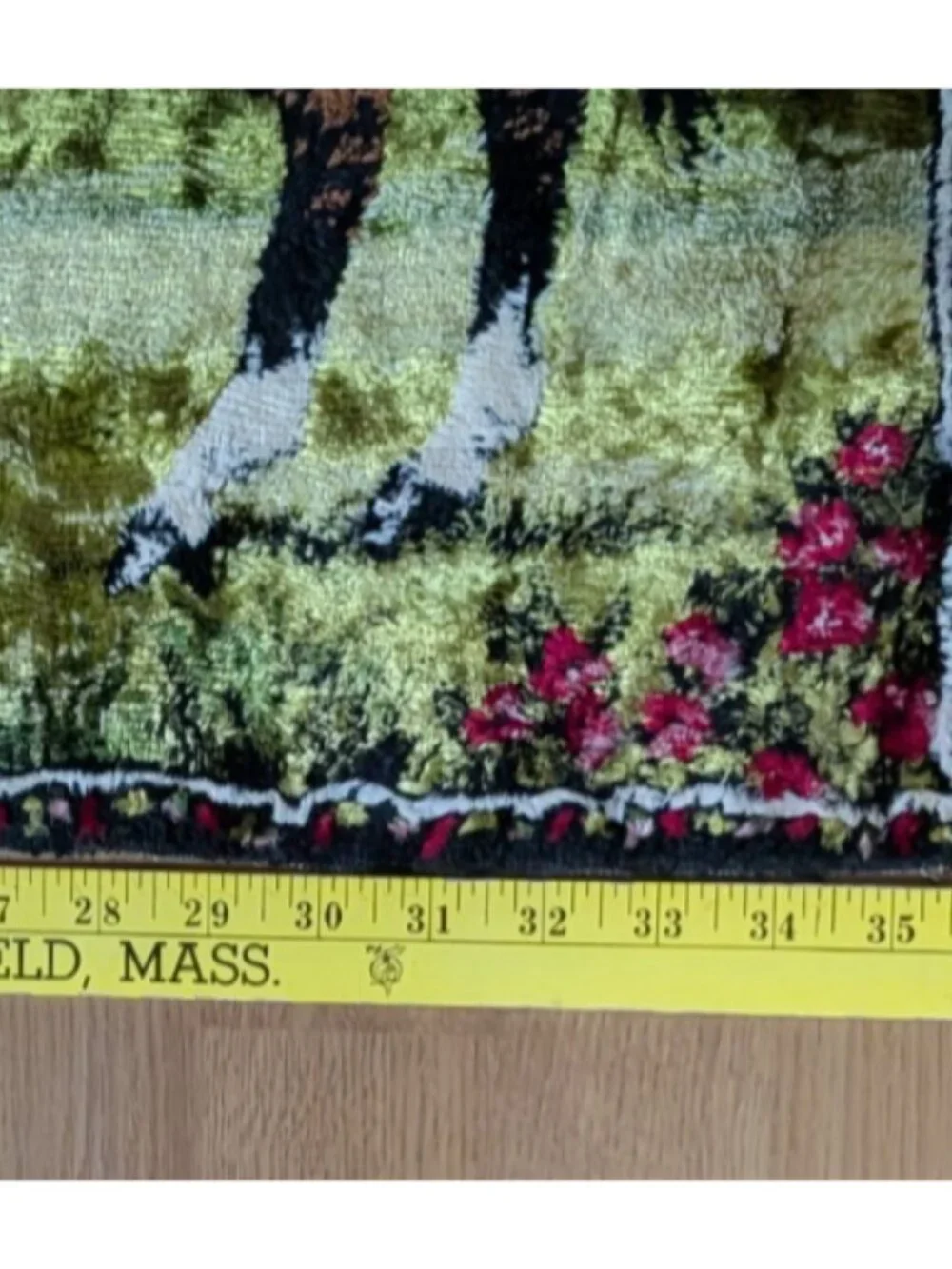 Vintage GORGEOUS Velvet Horse Tapestry Wall Hanging Rug  15.5 x 6